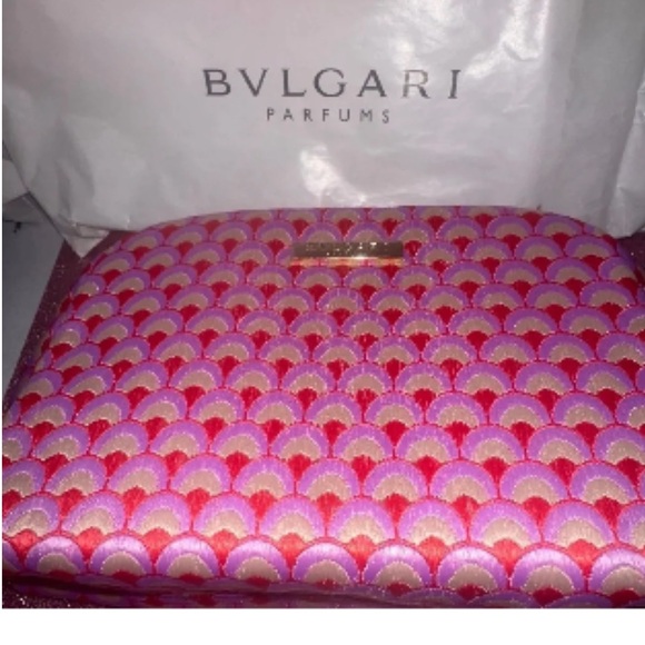 Bvlgari Scallop Pattern Embroidered Cosmetic Case/Make-up Bag - Picture 9 of 16